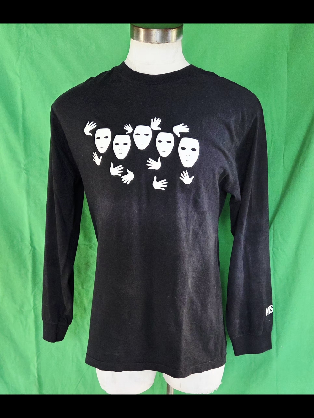 Minimalist Theatrical Vintage Long Sleeve Black Shirt Size LARGE